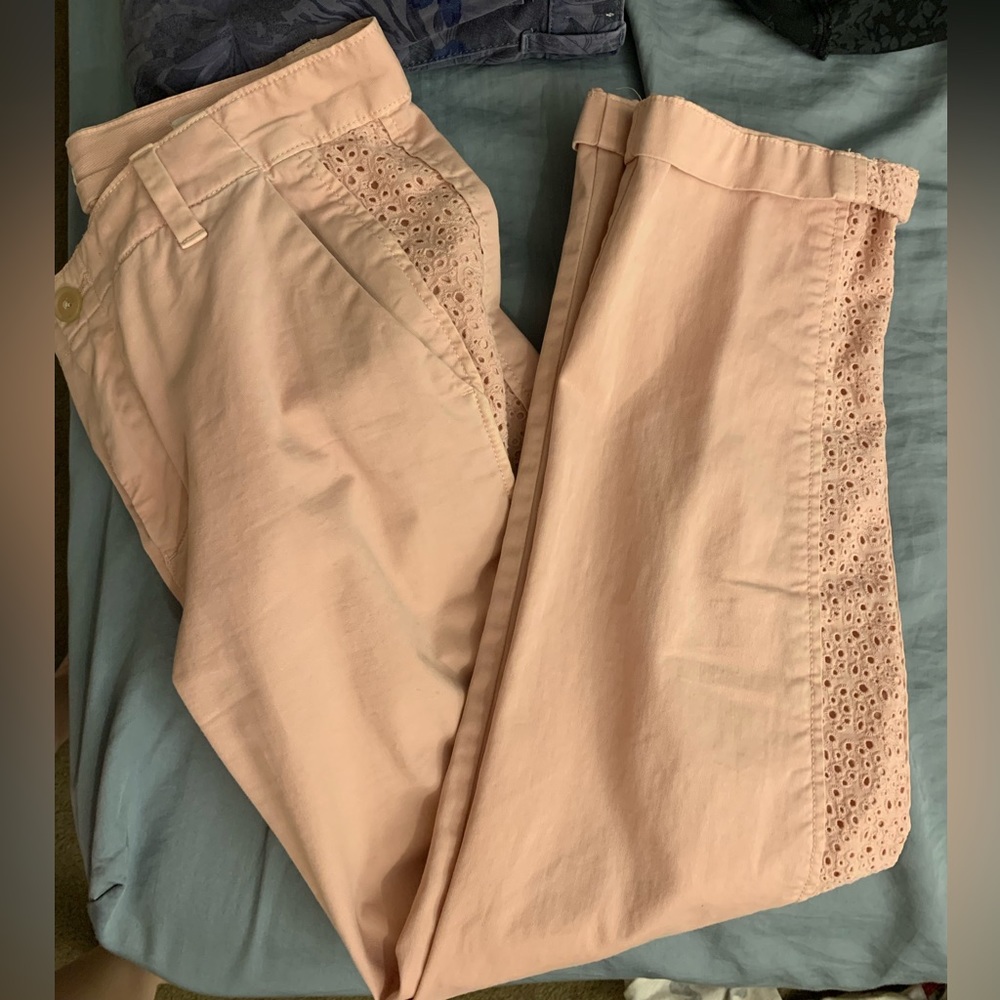 Gap girlfriend chinos light pink eyelet details